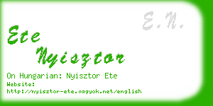 ete nyisztor business card